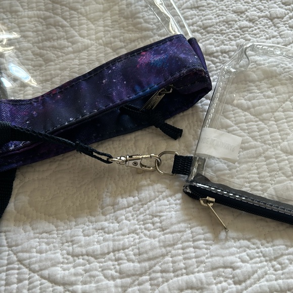 Large clear PVC and starscape Polyester tote bag with small clear PVC zipper bag - Picture 12 of 12